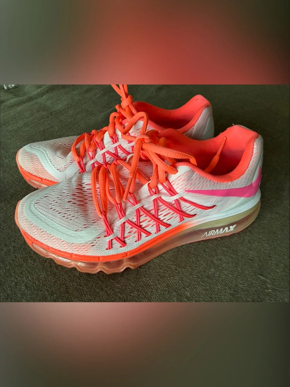 Nike AirMax Coral & Pink Knit Running Sneakers